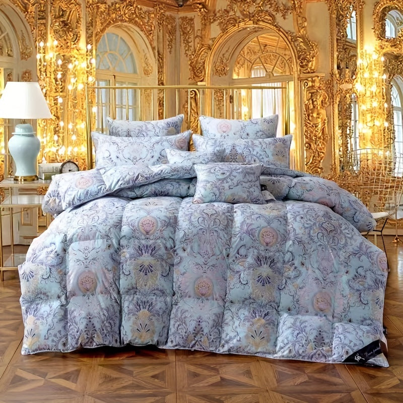1pc Comforters, Floral Pattern Warm Bedding For Spring And Autumn, Comforter For Bedroom, Guest Room, Dorm