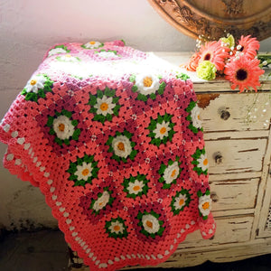 Handmade Crochet Pink Blanket  Home Decor Rustic Couch Sofa Chair Bed Throw Blanket Tables Cover  home&living gift