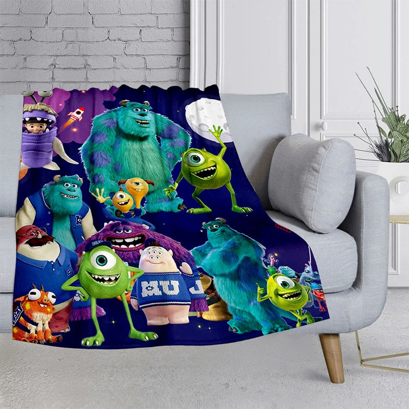 Disney Monsters University HD Flannel Fluffy Fleece Throw Camping Blankets for Children Sofa Throw Thin Blanket Modern Blankets