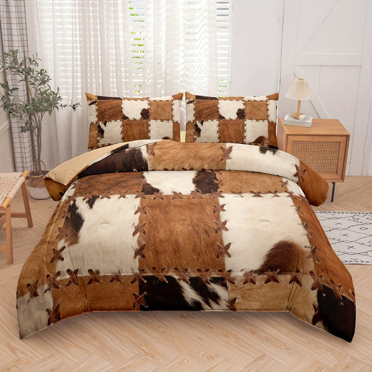 2/3pcs Modern Vintage Comforter Set, Animal Fur Print Bedding Set, Soft Comfortable And Skin-friendly Comforter For Bedroom, Guest Room (1*Comforter + 1/2*Pillowcase, Without Core)